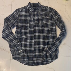 Theory Men's Blue Plaid Shirt